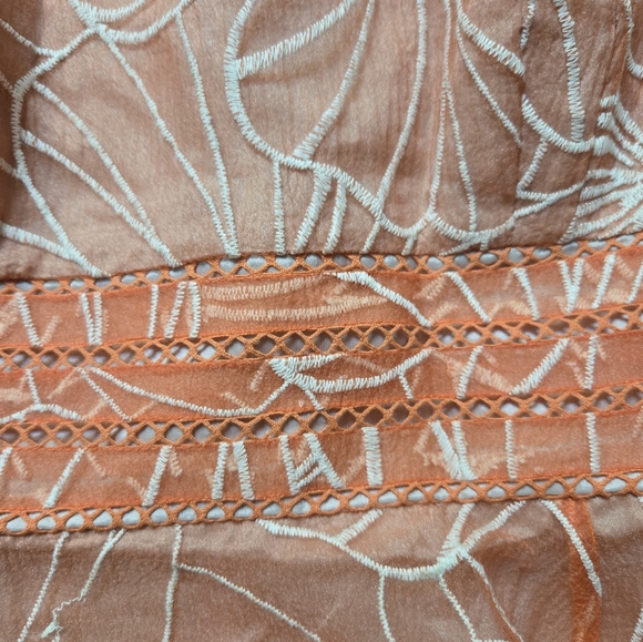 NWT Anthropolgie Moulinette Soeurs Embroidered Peach Dress - Picture 5 of 8